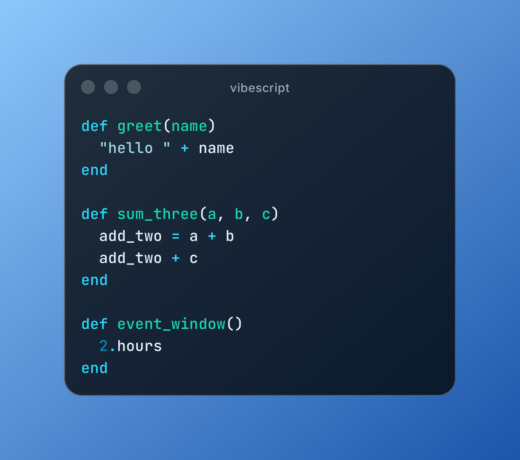 Vibescript sample